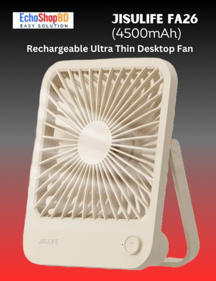 JISULIFE FA26 Rechargeable Ultra Thin Desktop Fan