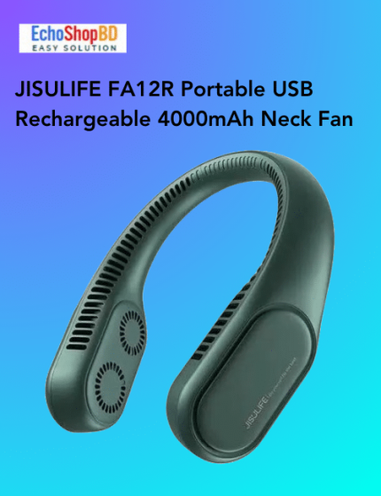 JISULIFE FA12R Portable USB Rechargeable 4000mAh Neck Fan