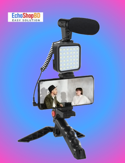 AY-49 Video Vlogger Kits With Microphone & LED Fill Light Mini Tripod