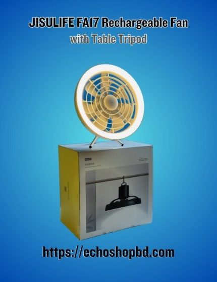 JISULIFE FA17 Rechargeable Fan with Table Tripod
