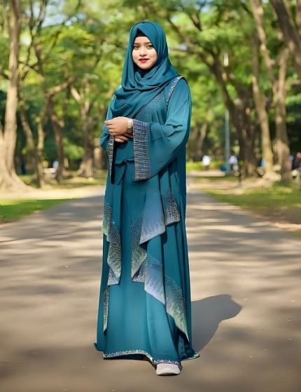 Premium Stone Borka with Hijab