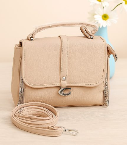 New Fashion Trend Ladies Party Bag, available at Echoshopbd. This chic beige PU leather bag features a versatile design, secure closures, and elegant detailing.