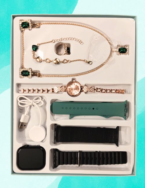 A68 Plus Smart Watch and Jewellery Gift Set