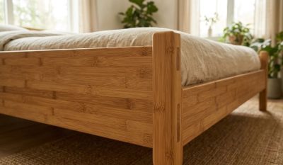 Finding the Perfect Rest: Why FSC Certified Bamboo Bed Frames Are a Game Changer FSC certified bamboo bed frames showing natural grain detail by Echoshopbd.