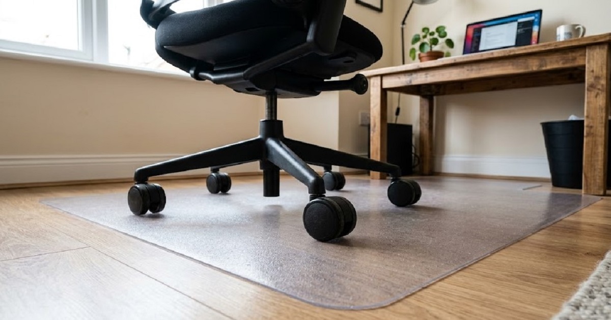 Echoshopbd ergonomic chair casters on a protective mat for small space flooring.