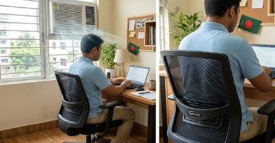 How to Choose the Best Ergonomic Chair for Small Spaces: A Practical Guide Breathable mesh back panel on a compact Best Ergonomic Chair shown in a small air-conditioned home office — Echoshopbd seating range